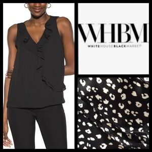 WHBM Ruffle Front Surplice Sleeveless Shell